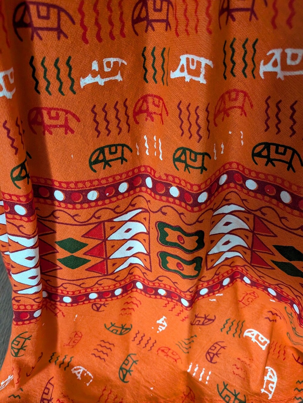 Boho Maxi Wrap Skirt in Bright Orange - Picture 4 of 4